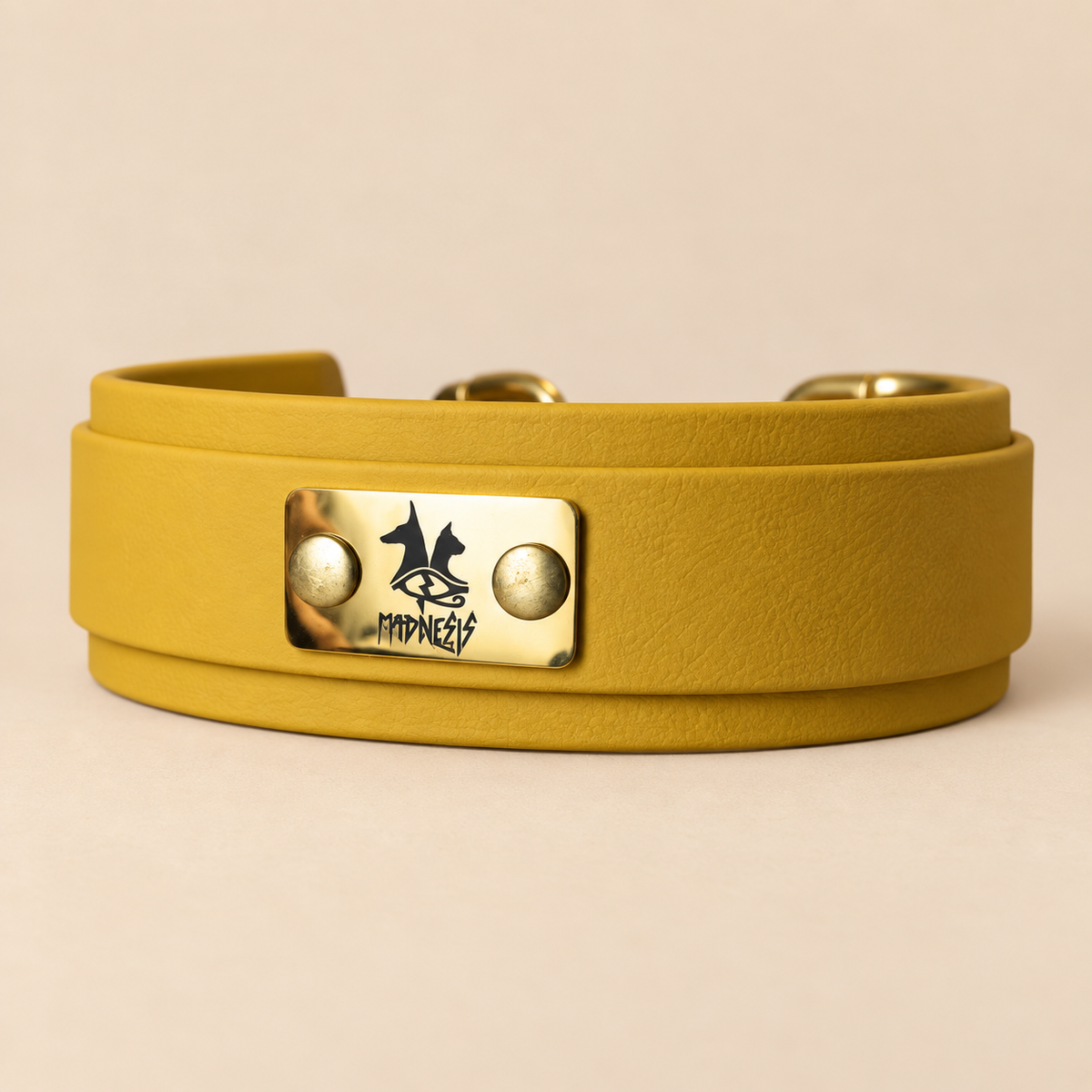 Talisman – Collier pour chien en Biothane® – 38 mm – Jaune moutarde – L 45/55 cm