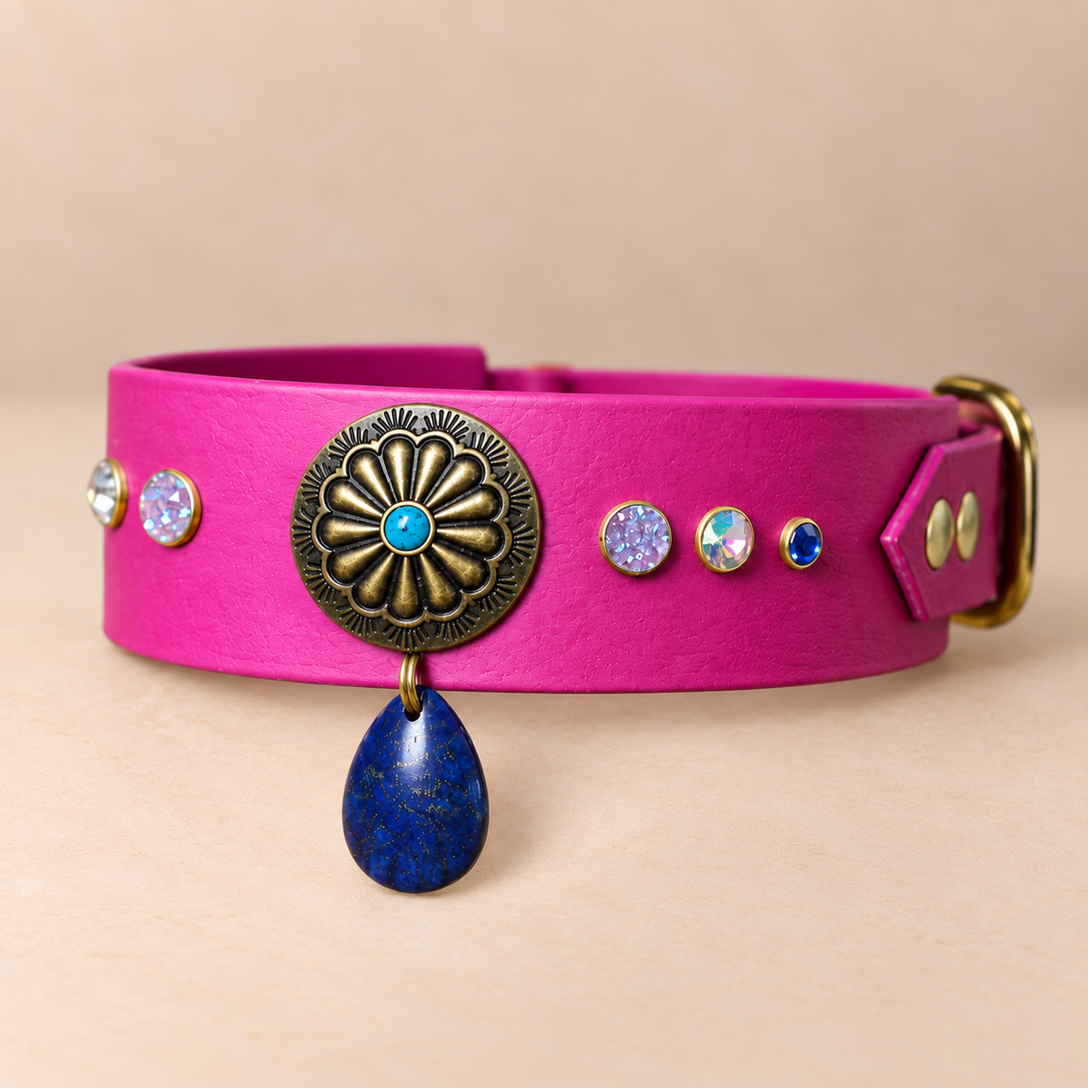 Nyméa – Collier pour chien en Biothane® – Rose fuchsia – M 35/45 cm
