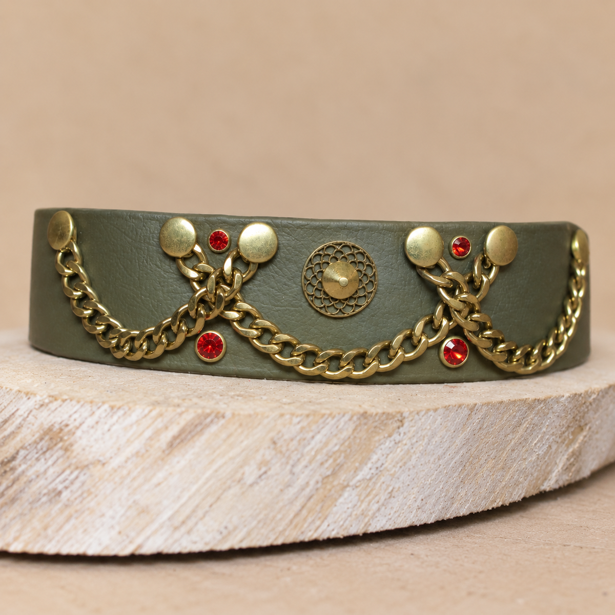 Némès – Collier pour chien en Biothane® – 38mm – Kaki – XL 50/60 cm