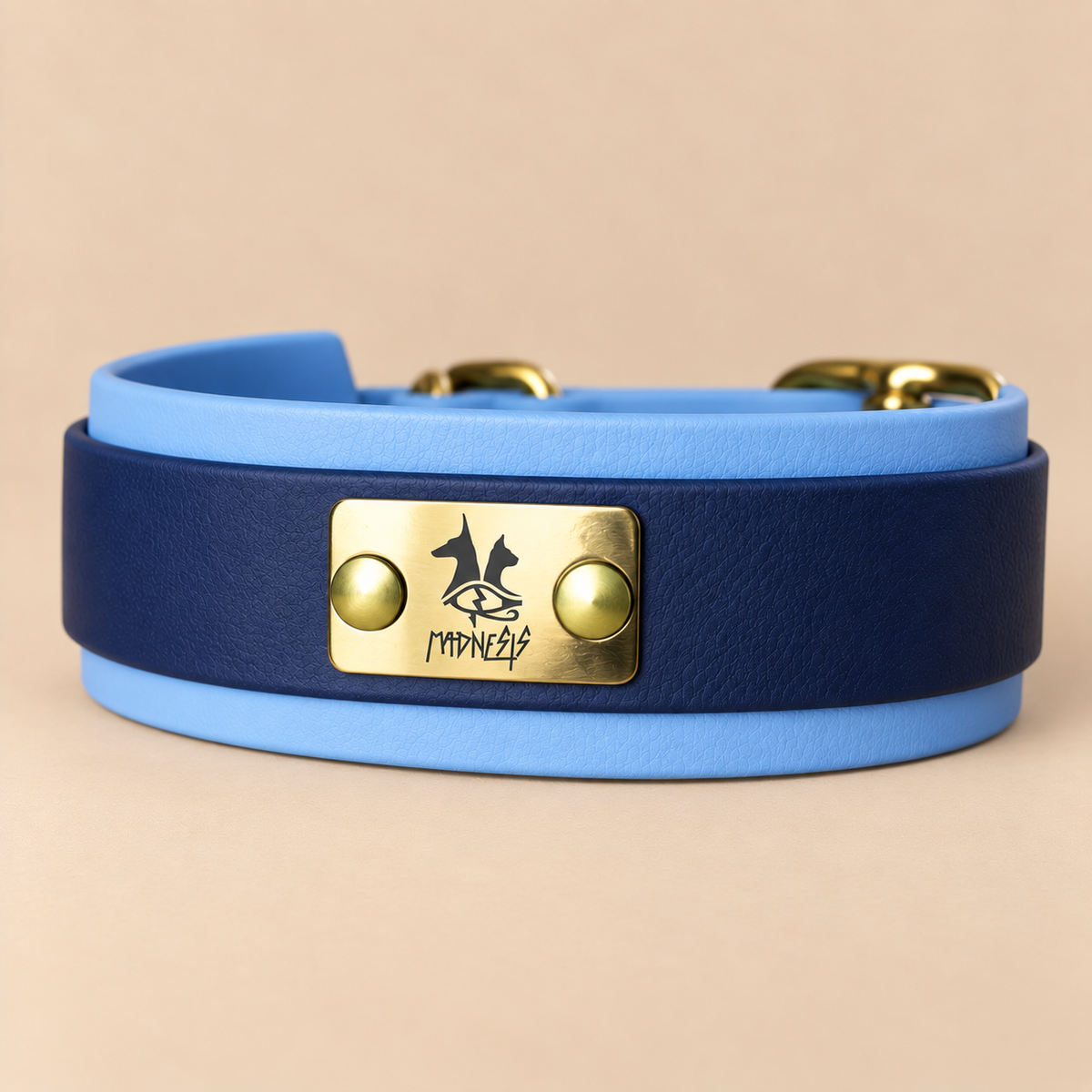 Talisman – Collier pour chien en Biothane® – 38 mm – Dark Blue & Bleu polaire – L 45/55 cm