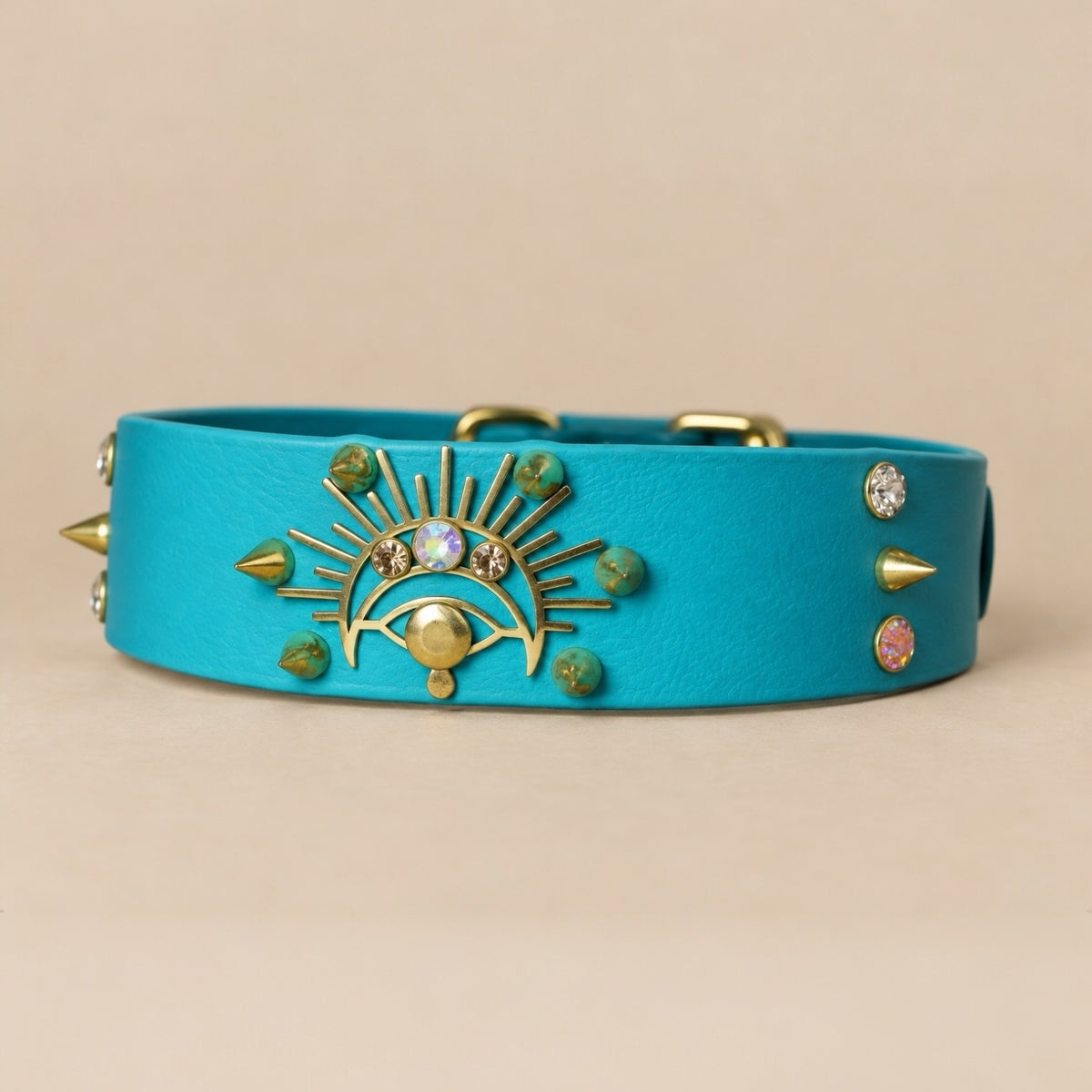 Akhet – Collier pour chien en Biothane® – 38 mm – Bleu lagon – L 45/55 cm